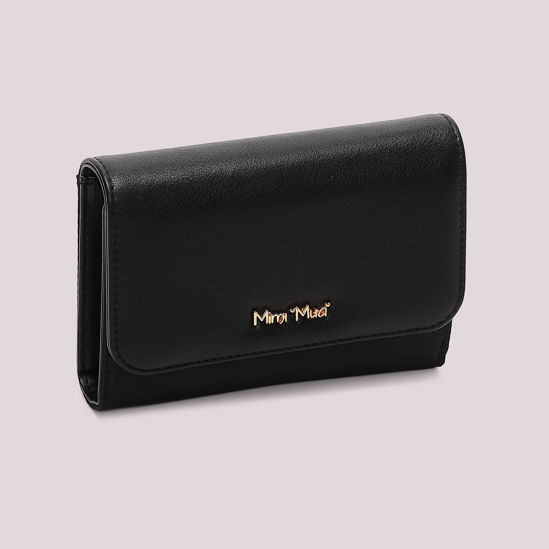 Portafoglio donna Mimi Mua con patta lunga design elegante e funzionale Nero TU | Giò Fashion