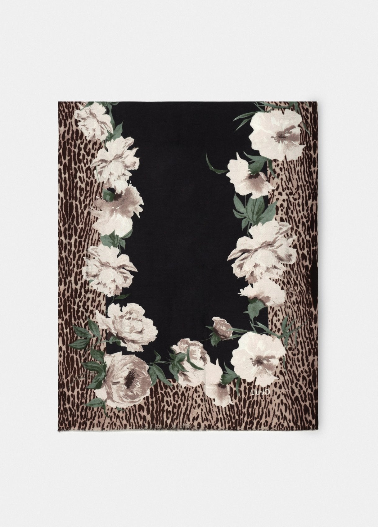 Liu Jo foulard floreale con bordi animalier