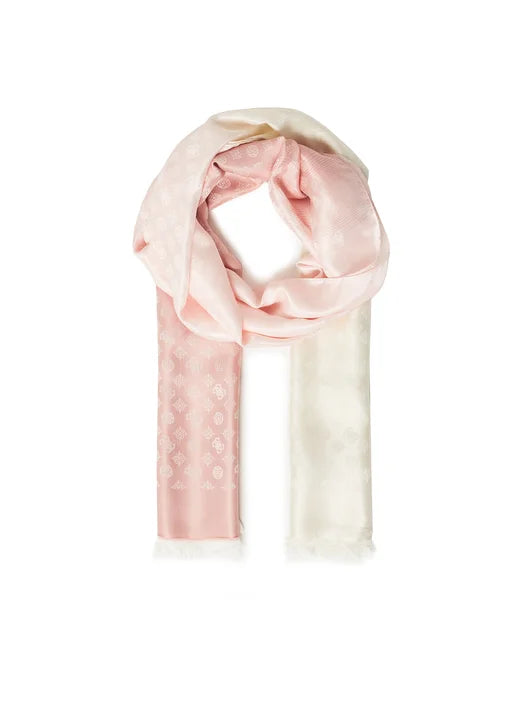 Guess sciarpa logo jacquard con frange
