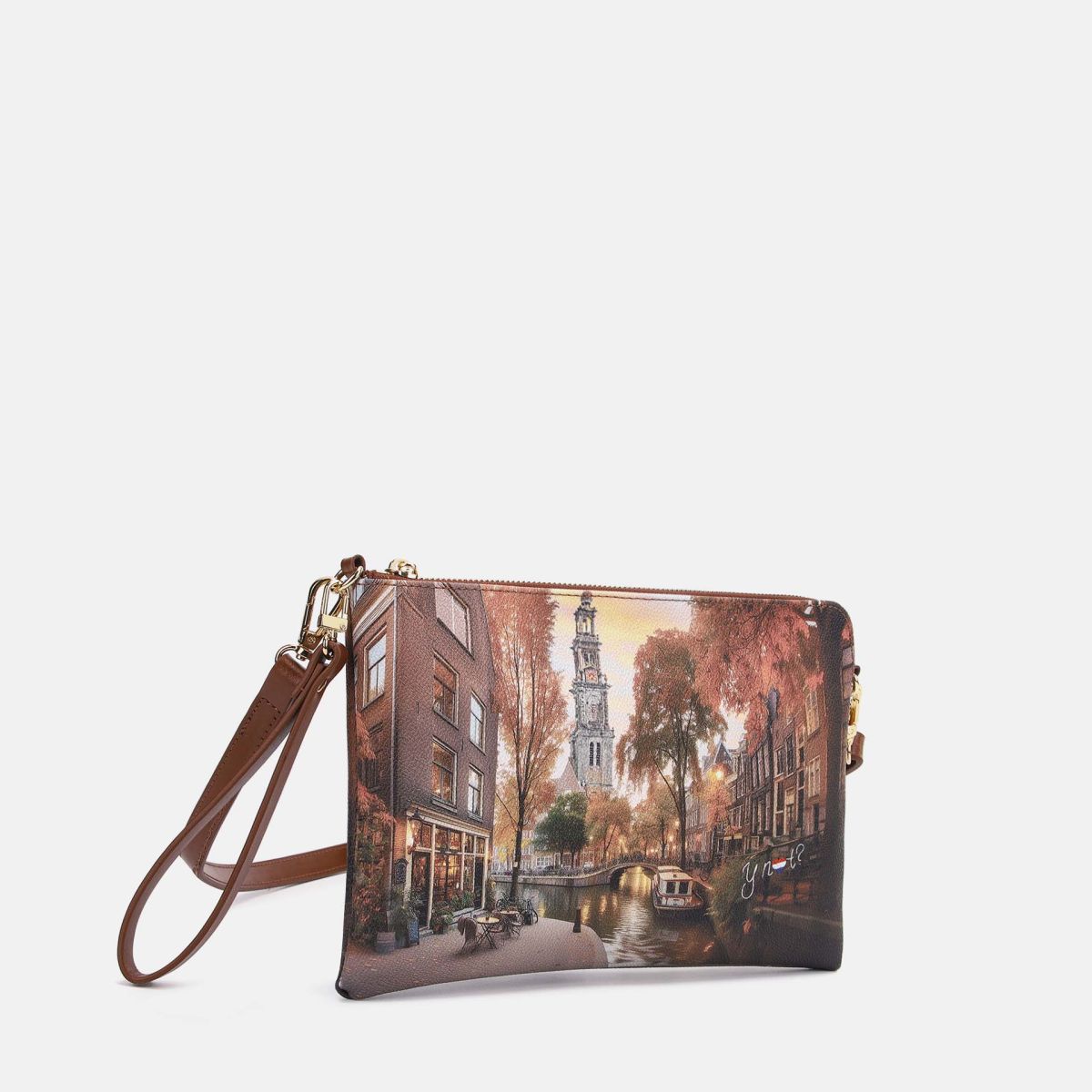 Ynot? Yes Bag Clutch Donna con Tracolla e Tasca Zip