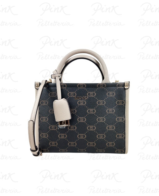 Borsa a mano Liu Jo con tracolla e stampa monogram Beige TU | Giò Fashion