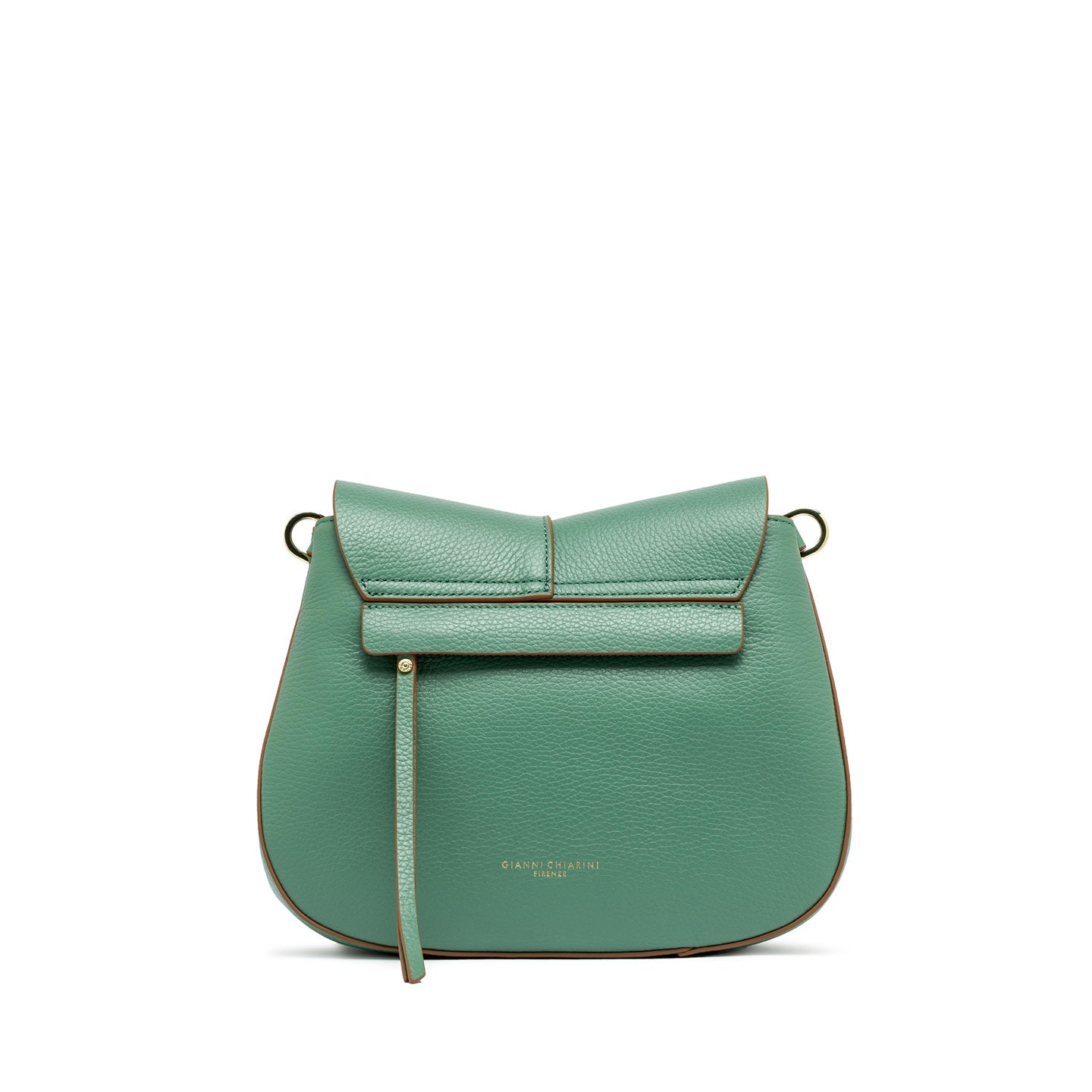 Gianni Chiarini Helena Round borsa a tracolla in pelle martellata con tasche organizzate Menta TU | Giò Fashion