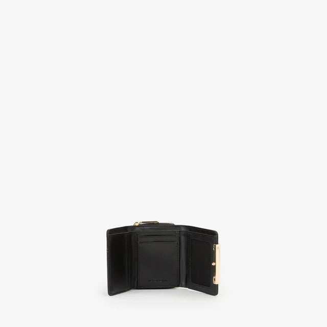 Valentino portafoglio donna compatto con chiusura zip e dettaglio logo NERO TU | Giò Fashion