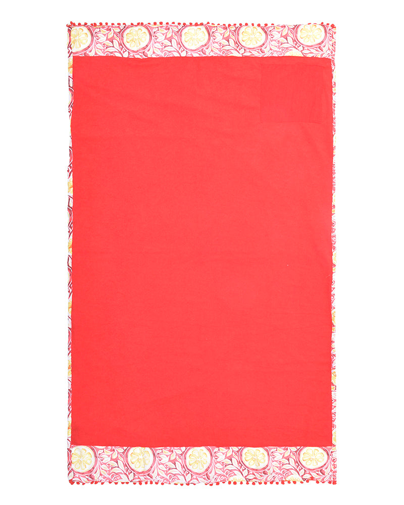 Ble Resort Collection Asciugamano Rosso Double Face con Fiori