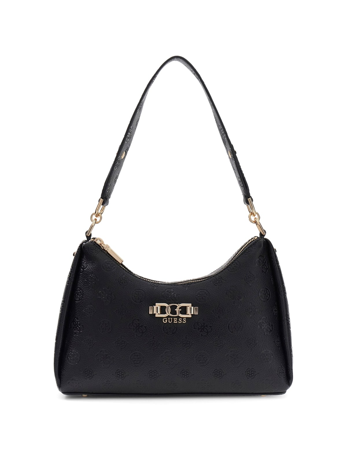 Borse a Mano Guess Anise double zip shoulder bag logo NERO LOGO TU | Giò Fashion