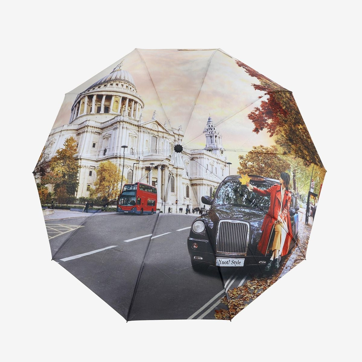 Ombrello YNot Open/Close con Design Stampato  Elegante e Compatto LONDON TU | Giò Fashion