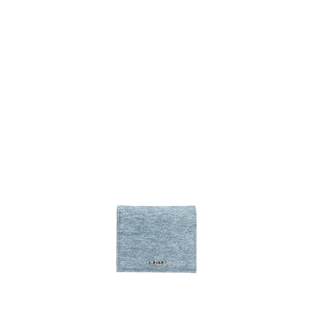 Portafoglio Vivienne D uomo compatto design moderno elegante Denim TU | Giò Fashion