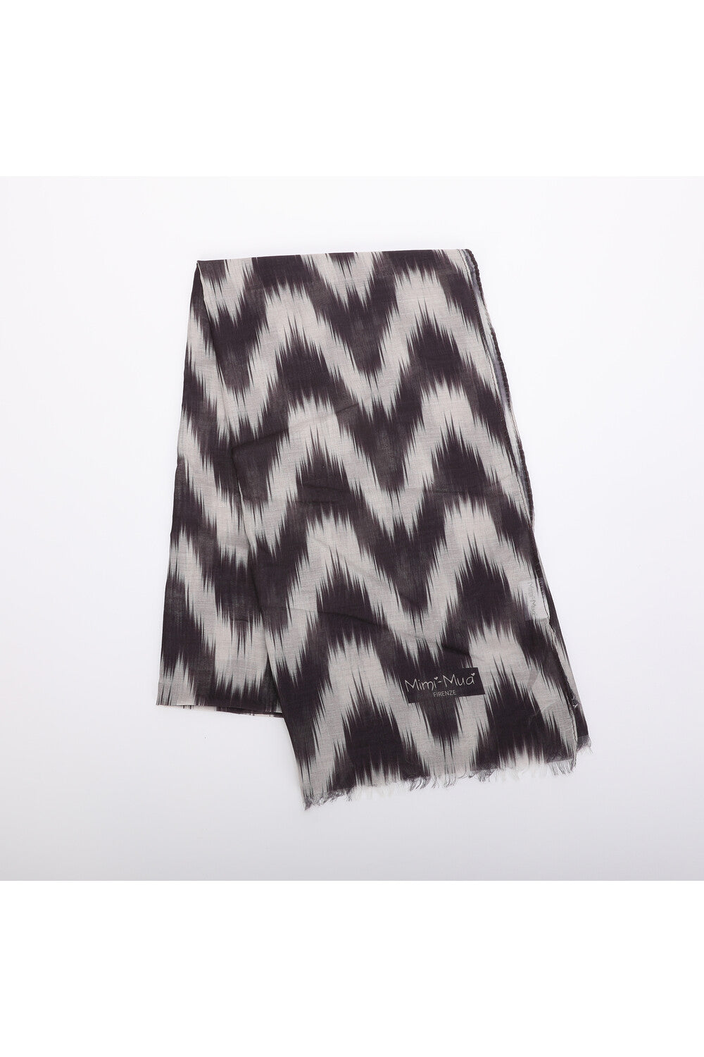 Sciarpa donna Mimi Mua con fantasia zig zag Marrone TU | Giò Fashion
