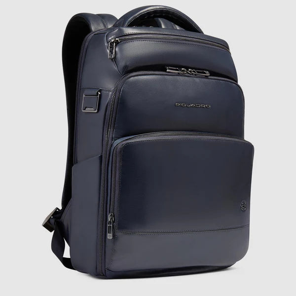 Zaino Piquadro in pelle porta PC e tablet con organizer interno BLU SCURO TU | Giò Fashion