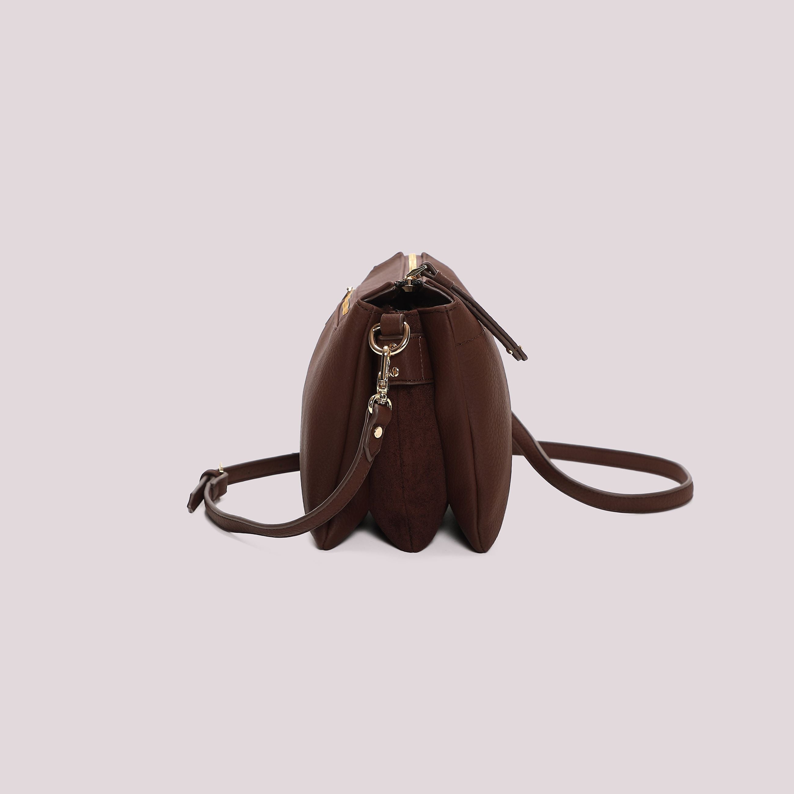 Borsa a Tracolla Donna Mimi Mua con Fianchi Effetto Camoscio