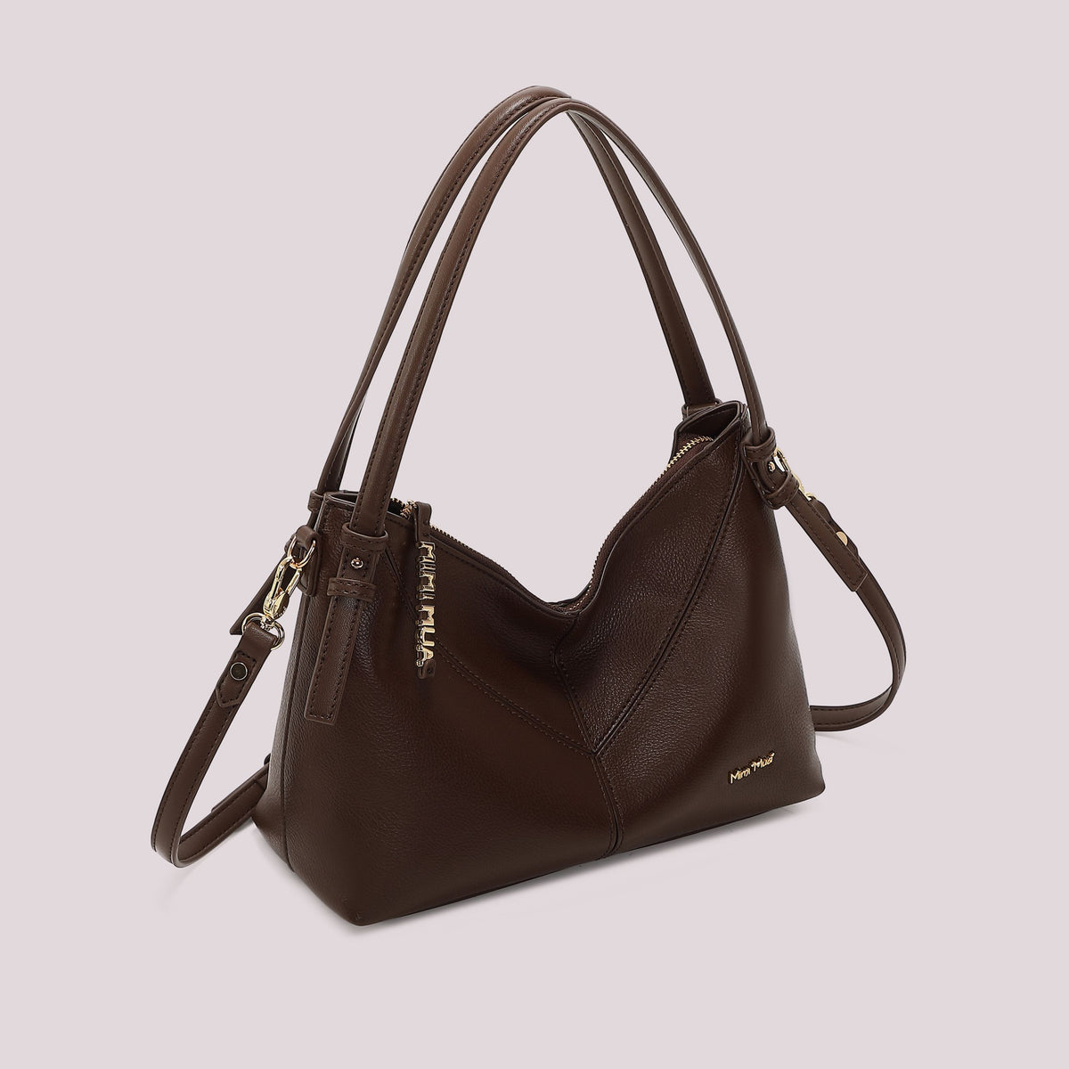 Borsa a Spalla Donna Mimi Mua con Dettaglio Logo sulla Zip