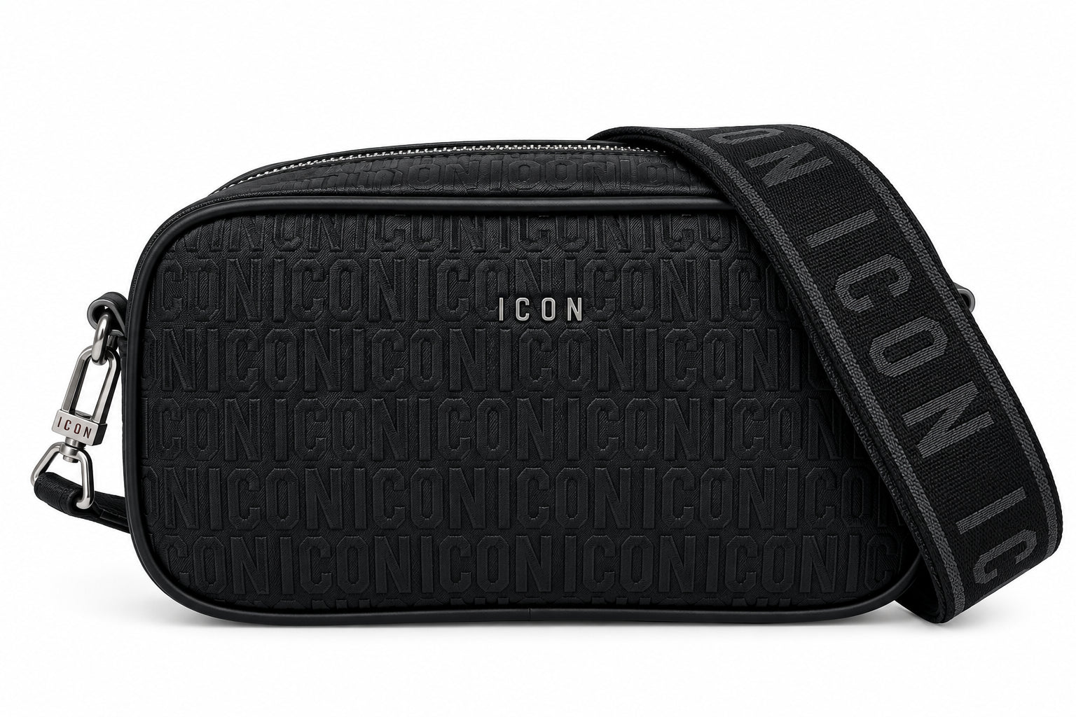Borsa a tracolla camera bag beige con monogramma e fascia logata