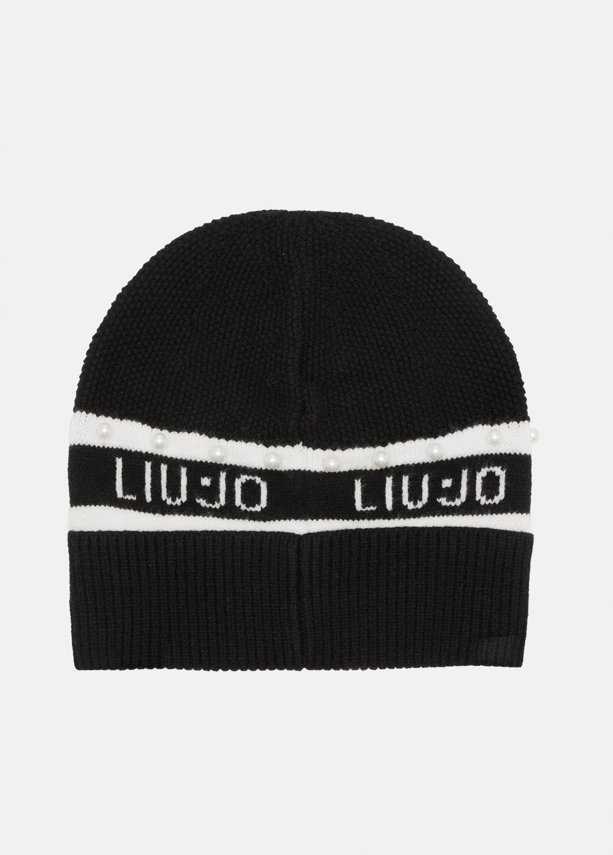 Liu Jo cappello in maglia con logo e perle