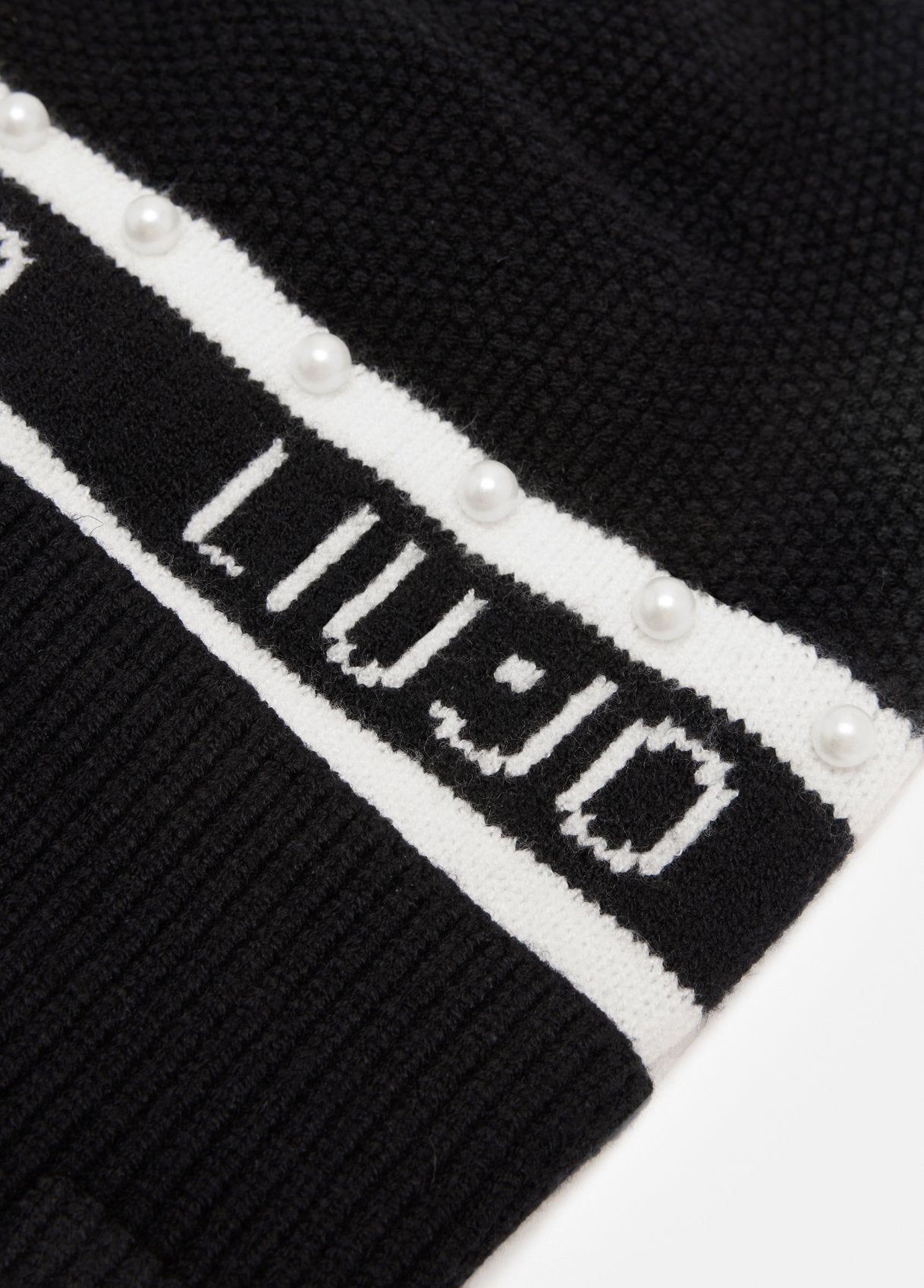 Liu Jo cappello in maglia con logo e perle