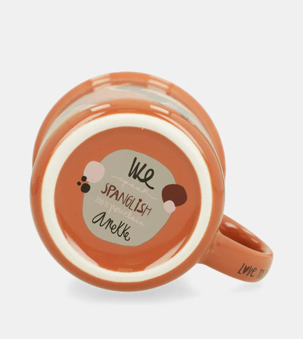 Tazza Anekke in Ceramica con Stampa Artistica e Charm Decorativo Arancione TU | Giò Fashion