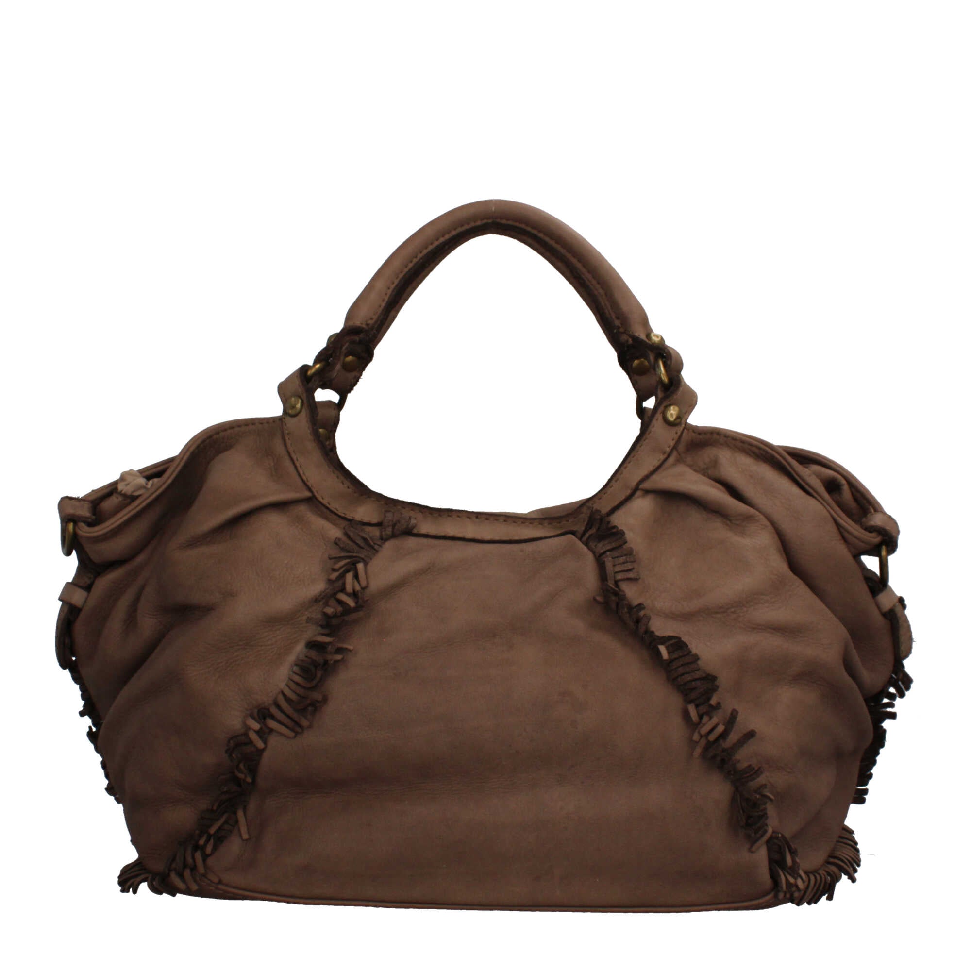 Borsa Made in Italy in pelle intrecciata con tracolla Beige TU | Giò Fashion