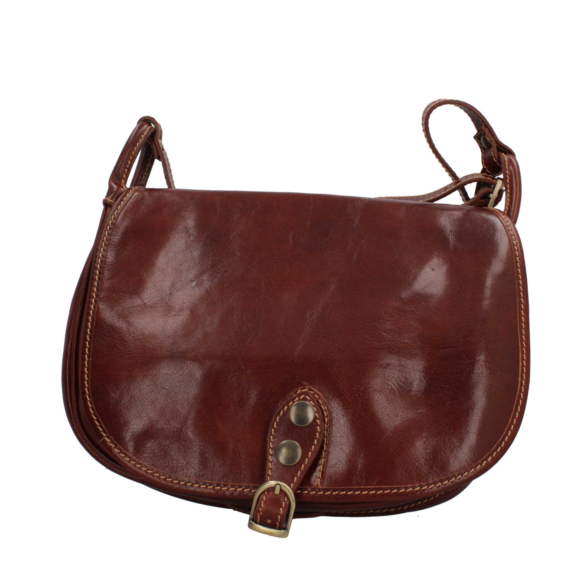 Borsa a tracolla grande in vera pelle artigianale Made in Italy