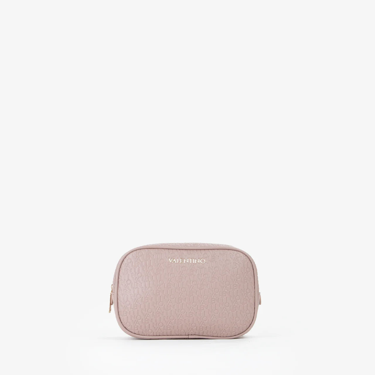 Valentino beauty case donna compatto con logo in rilievo Beige TU | Giò Fashion