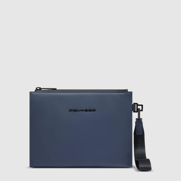 Piquadro pochette da uomo elegante in pelle con cinturino da polso BLU SCURO TU | Giò Fashion