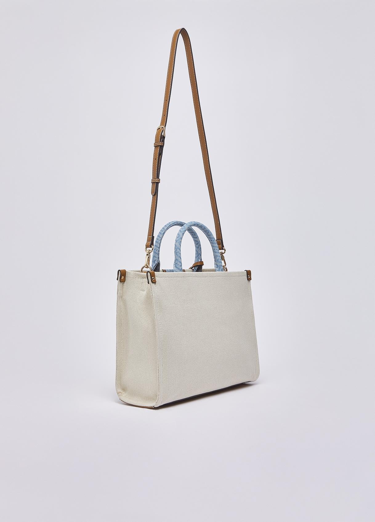 Borsa shopping Liu Jo elegante con logo centrale e charm removibile Denim TU | Giò Fashion