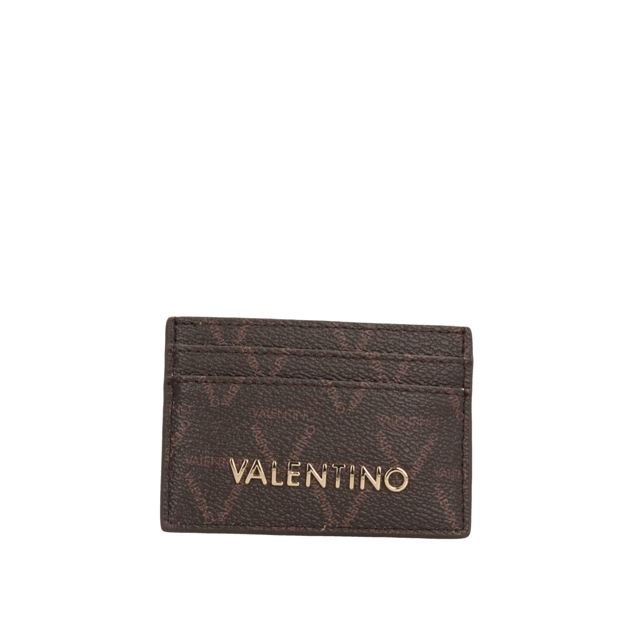 Valentino Porta Carte Lady Re compatto con logo frontale MORO/CUOIO TU | Giò Fashion