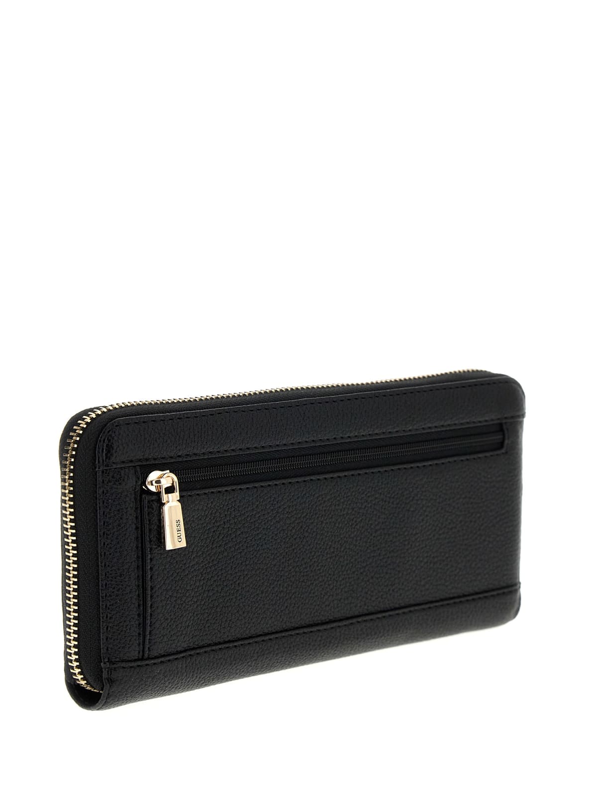 Portafoglio Guess donna zip around con logo triangolo elegante Nero TU | Giò Fashion