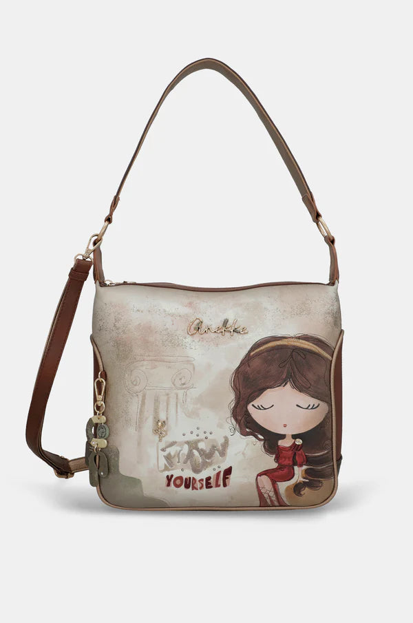 Borsa Anekke Donna a Spalla con Tracolla Regolabile Stile Casual Elegante Beige TU | Giò Fashion