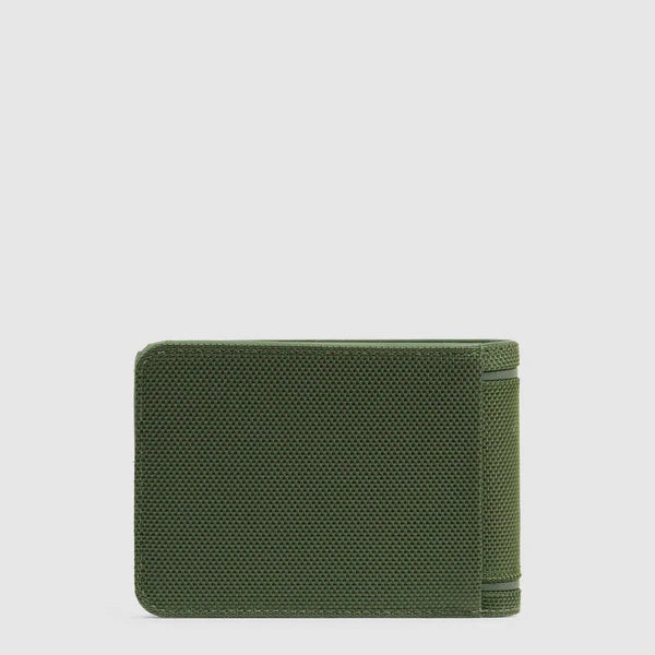 Portafoglio Piquadro uomo compatto in tessuto con chiusura zip e design moderno VERDE TU | Giò Fashion