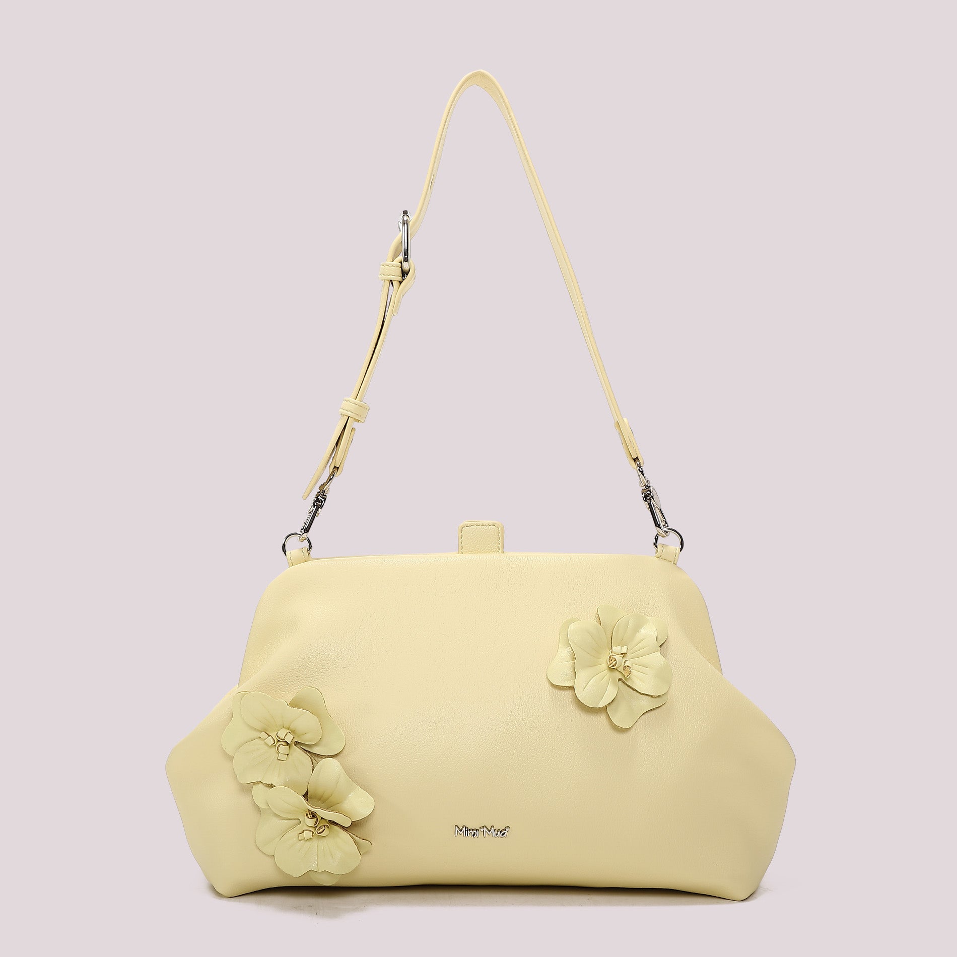 Mimi Mua borsa a spalla con applicazioni floreali e chiusura a scatto