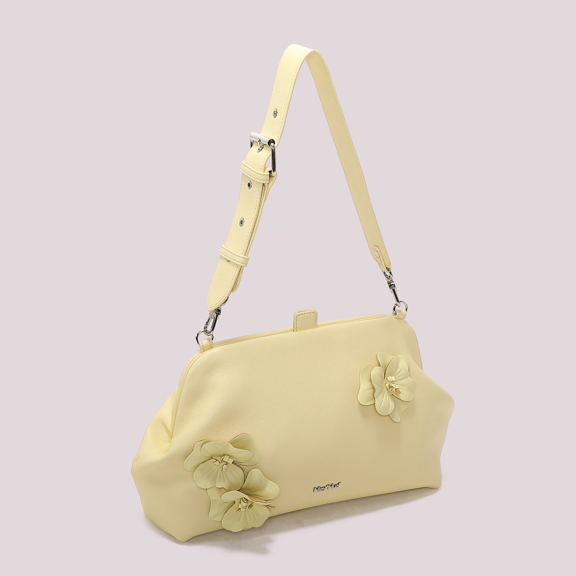 Mimi Mua borsa a spalla con applicazioni floreali e chiusura a scatto