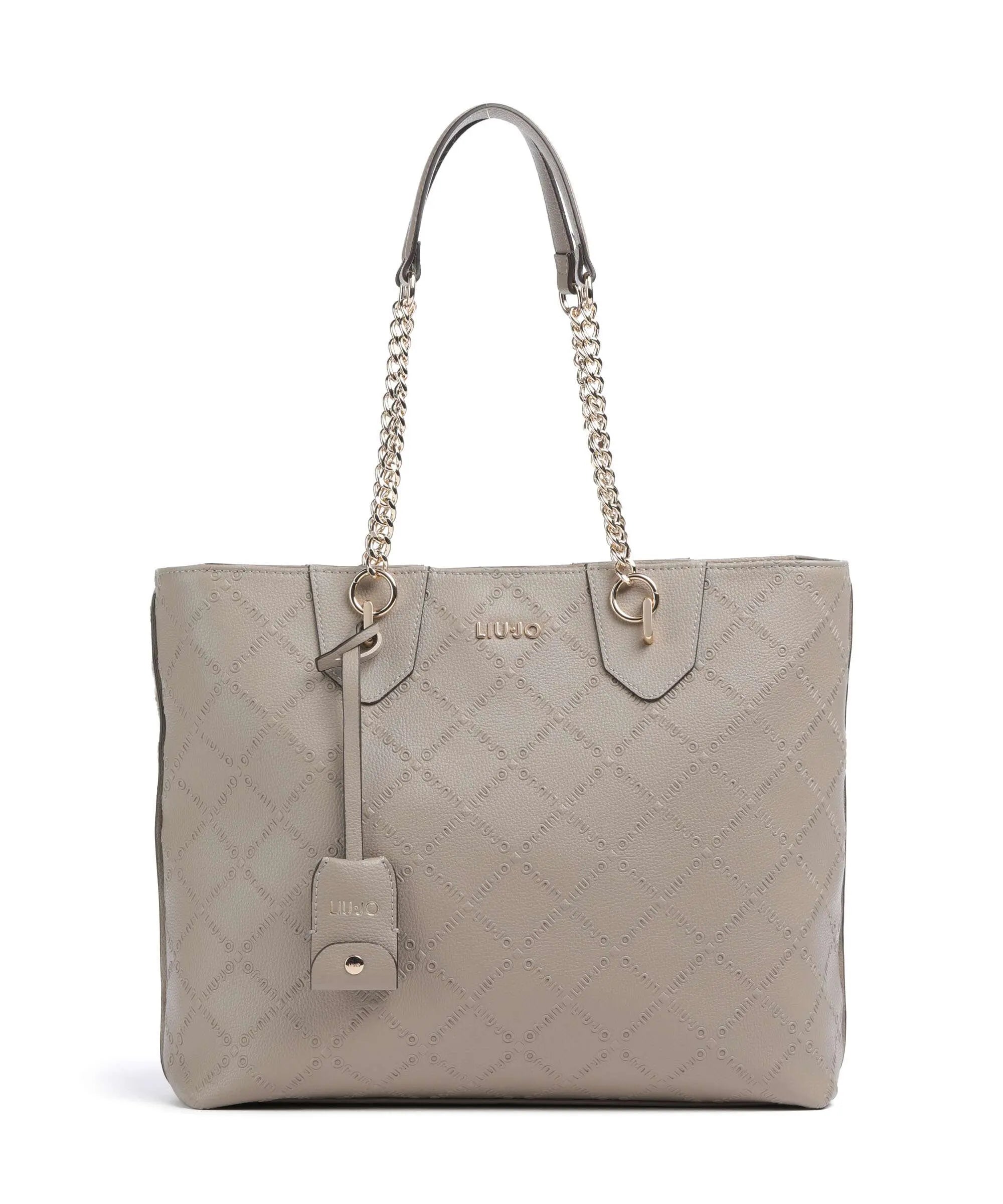 Shopper Liu Jo con manici a catena e logo in rilievo
