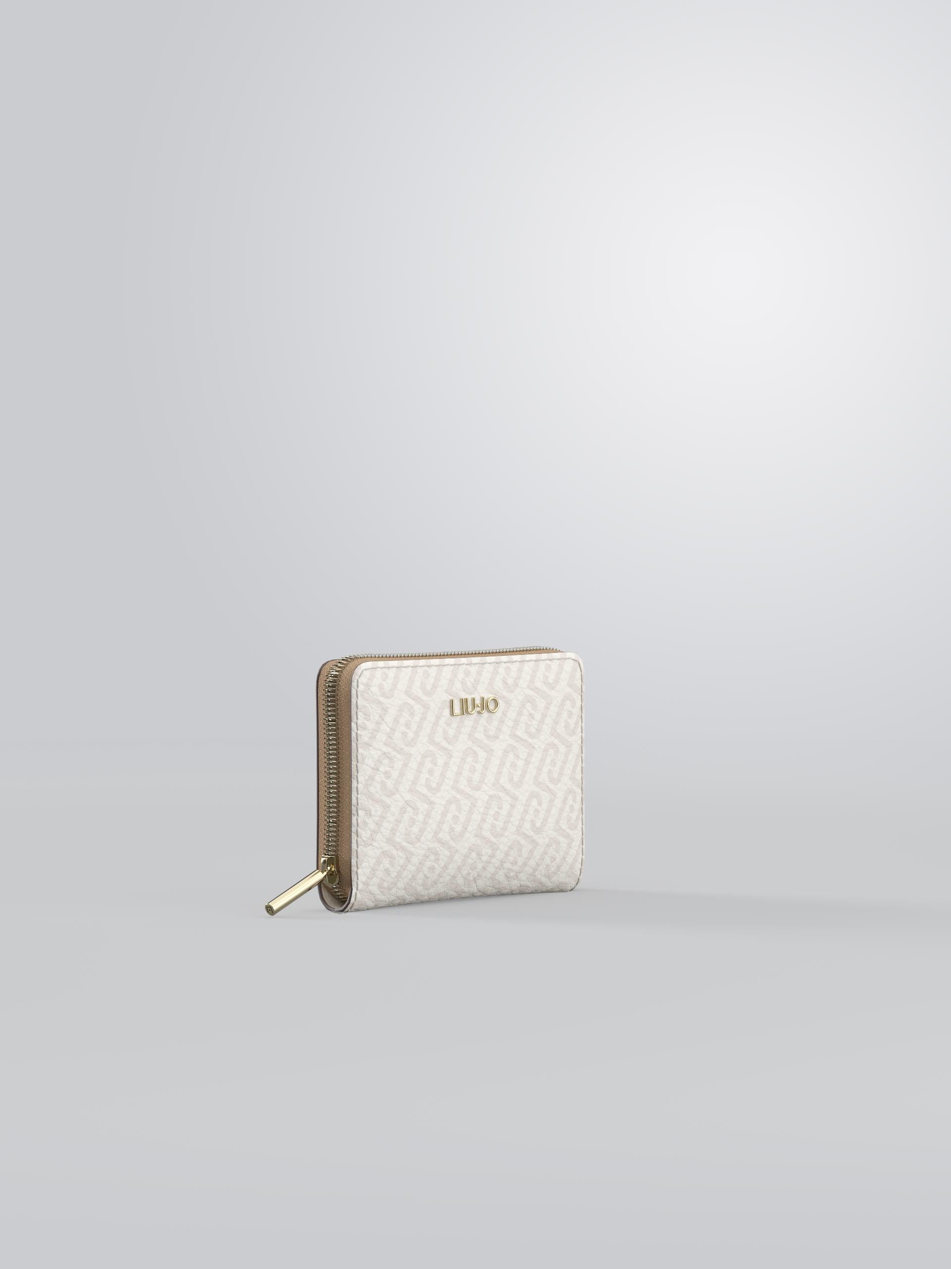 Portafoglio Liu Jo con Stampa Monogram e Chiusura Zip Naturale cipria TU | Giò Fashion