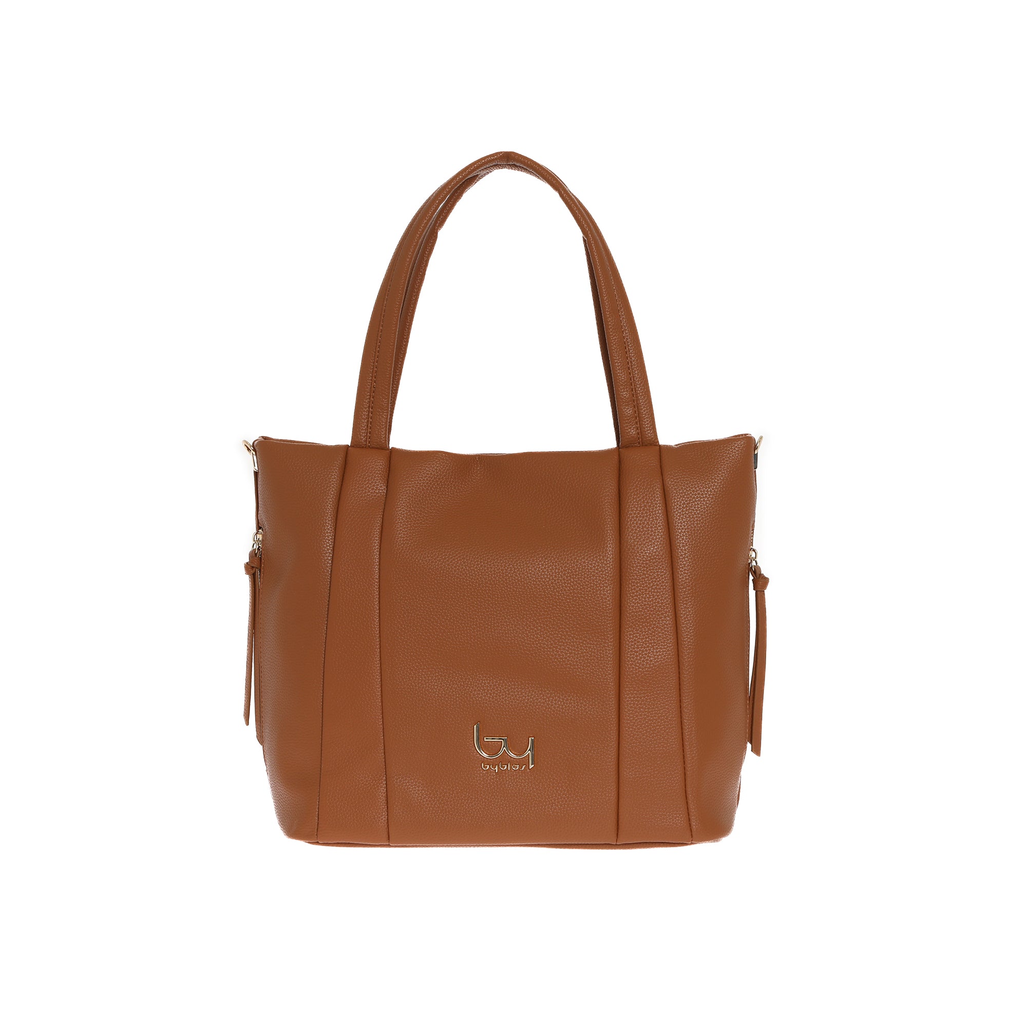 Borsa shopping By Byblos con manici doppi e logo frontale CUOIO TU | Giò Fashion