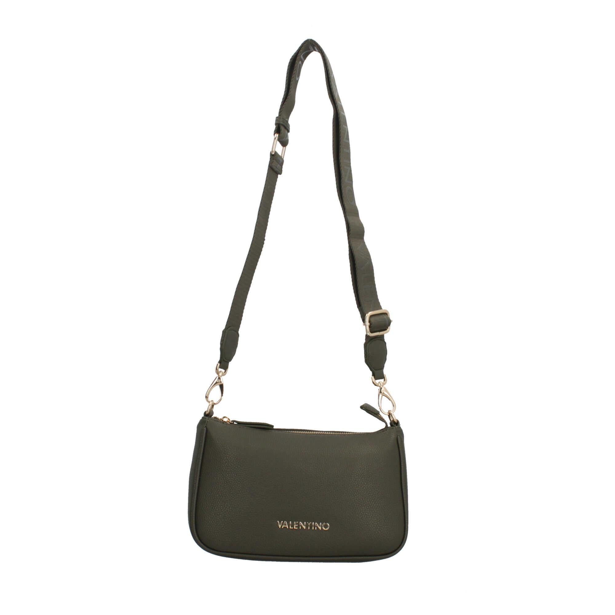Borsa a spalla Valentino con logo frontale e tracolla removibile MILITARE TU | Giò Fashion