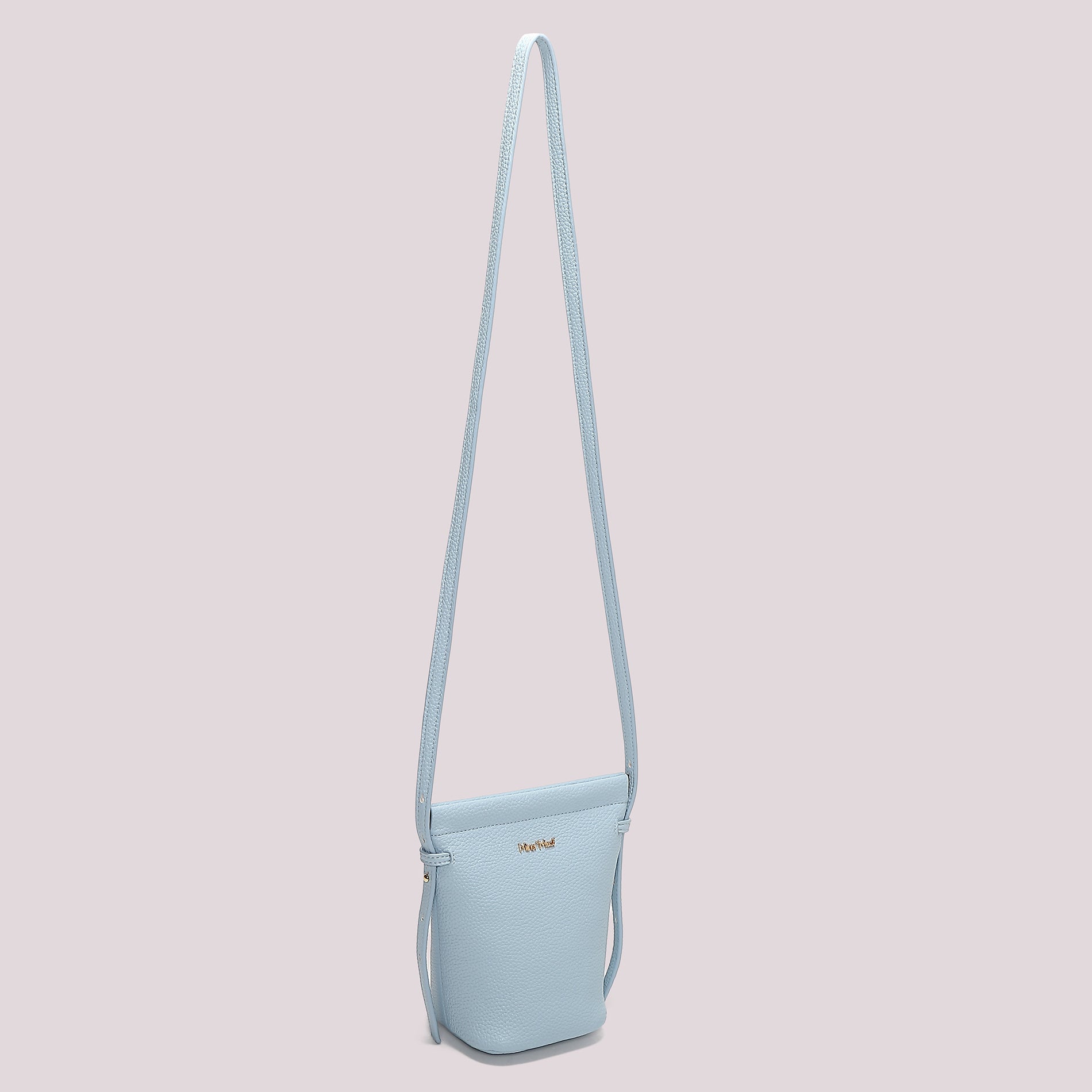 Borsa tracolla donna Mimi Mua compatta con design minimal elegante CELESTE TU | Giò Fashion