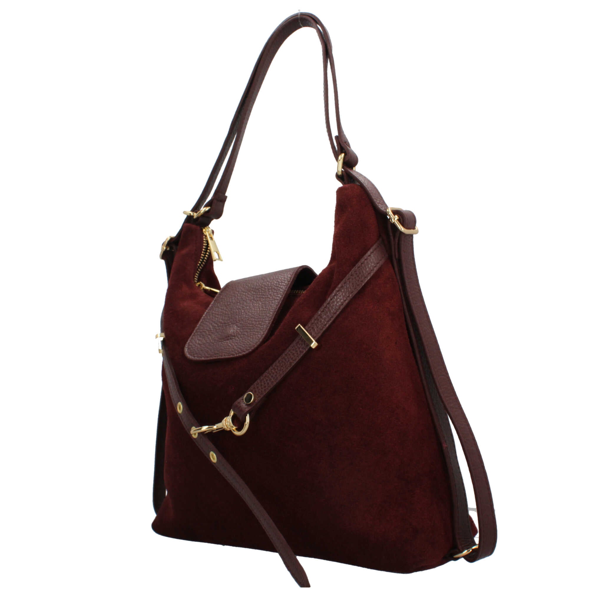 Borsa zaino Made in Italy con doppia portabilità e tracolla regolabile BORDEAUX TU | Giò Fashion