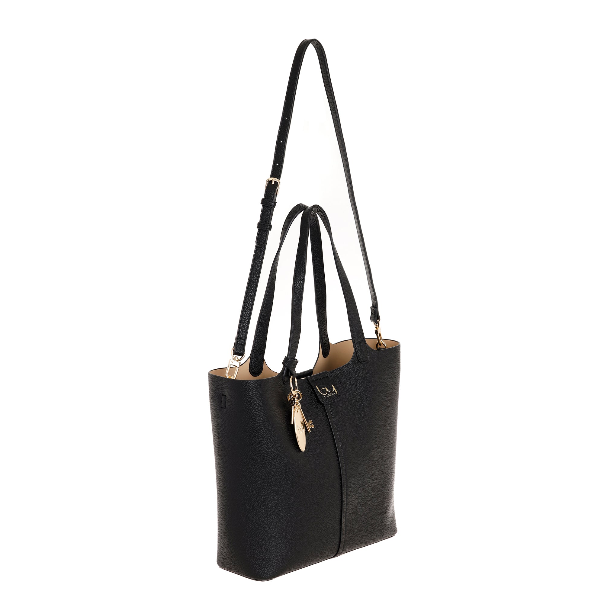 Borsa shopping Byblos donna in ecopelle con charm e tracolla regolabile Nero TU | Giò Fashion