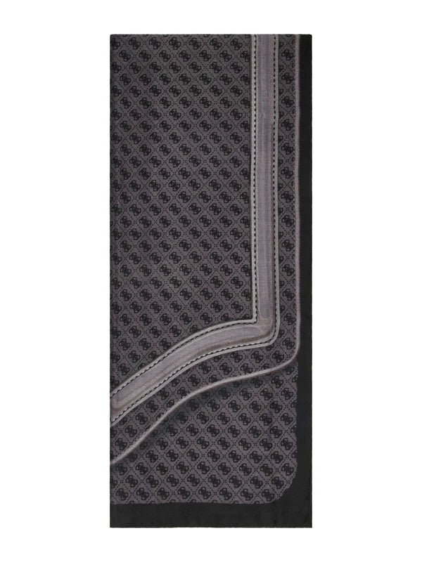 Guess foulard logo all over con bordo a contrasto NERO TU | Giò Fashion