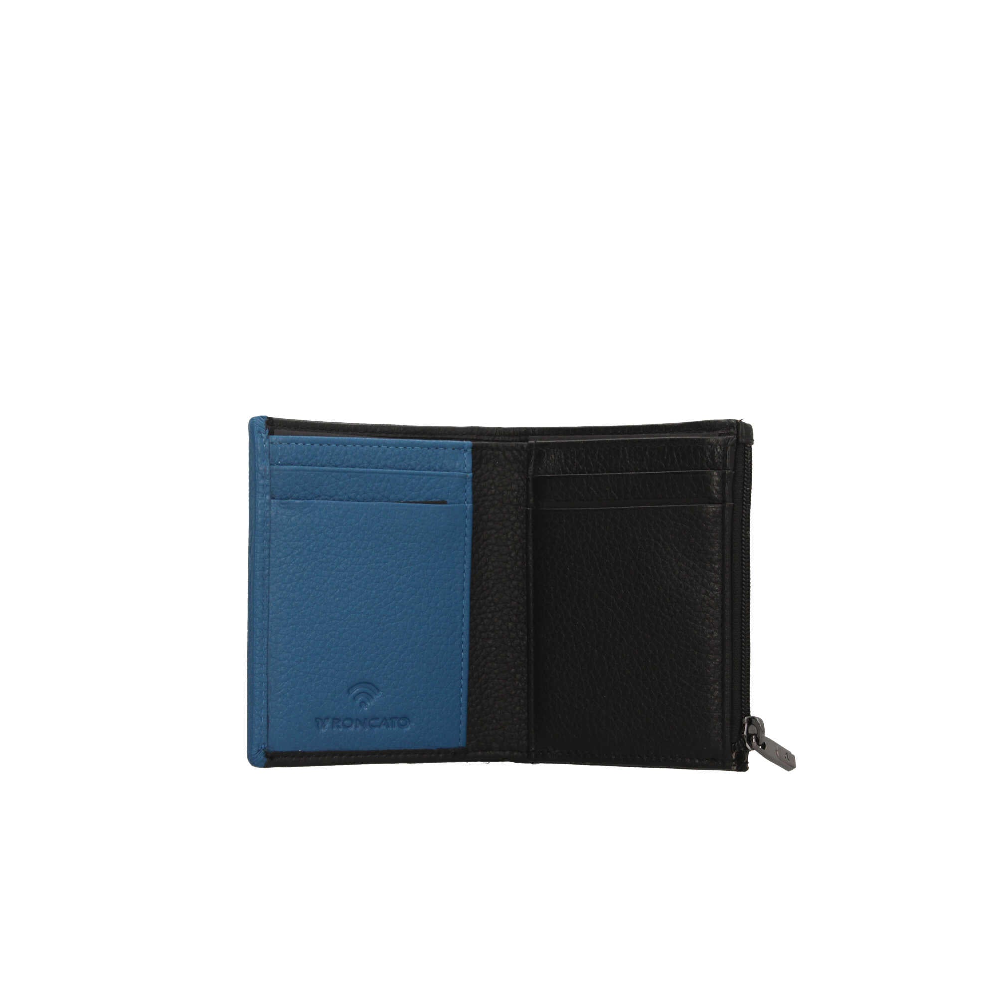 Portafoglio piatto con cerniera Roncato NERO/BLU TU | Giò Fashion