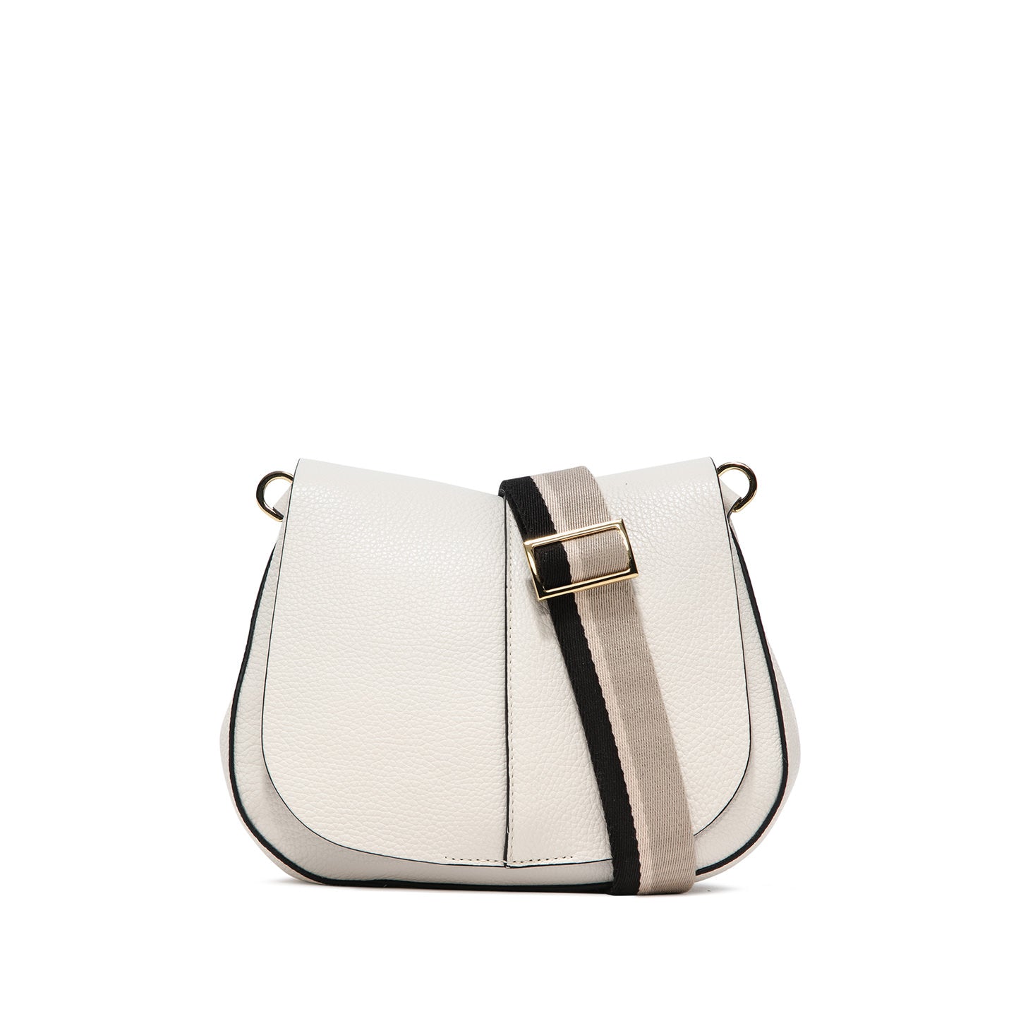 Gianni Chiarini Helena Round borsa a tracolla in pelle martellata con tasche organizzate Bianco TU | Giò Fashion