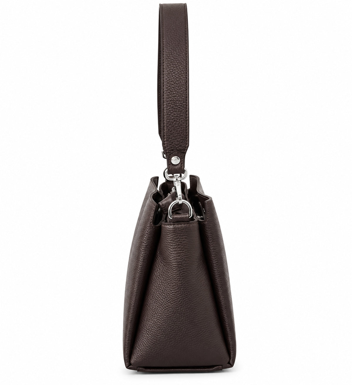 Borsa Donna a Spalla Elegante con Tracolla Removibile e Finitura Martellata