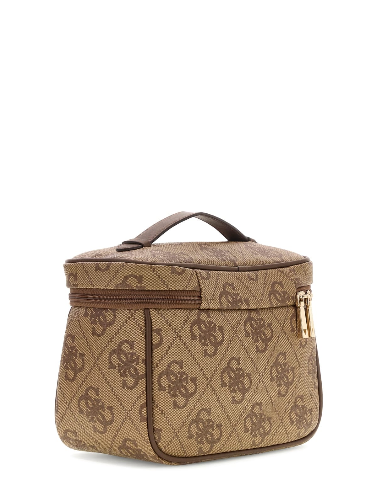 Beauty case Guess donna logo all over con zip e manico LATTE LOGO/MARRONE TU | Giò Fashion