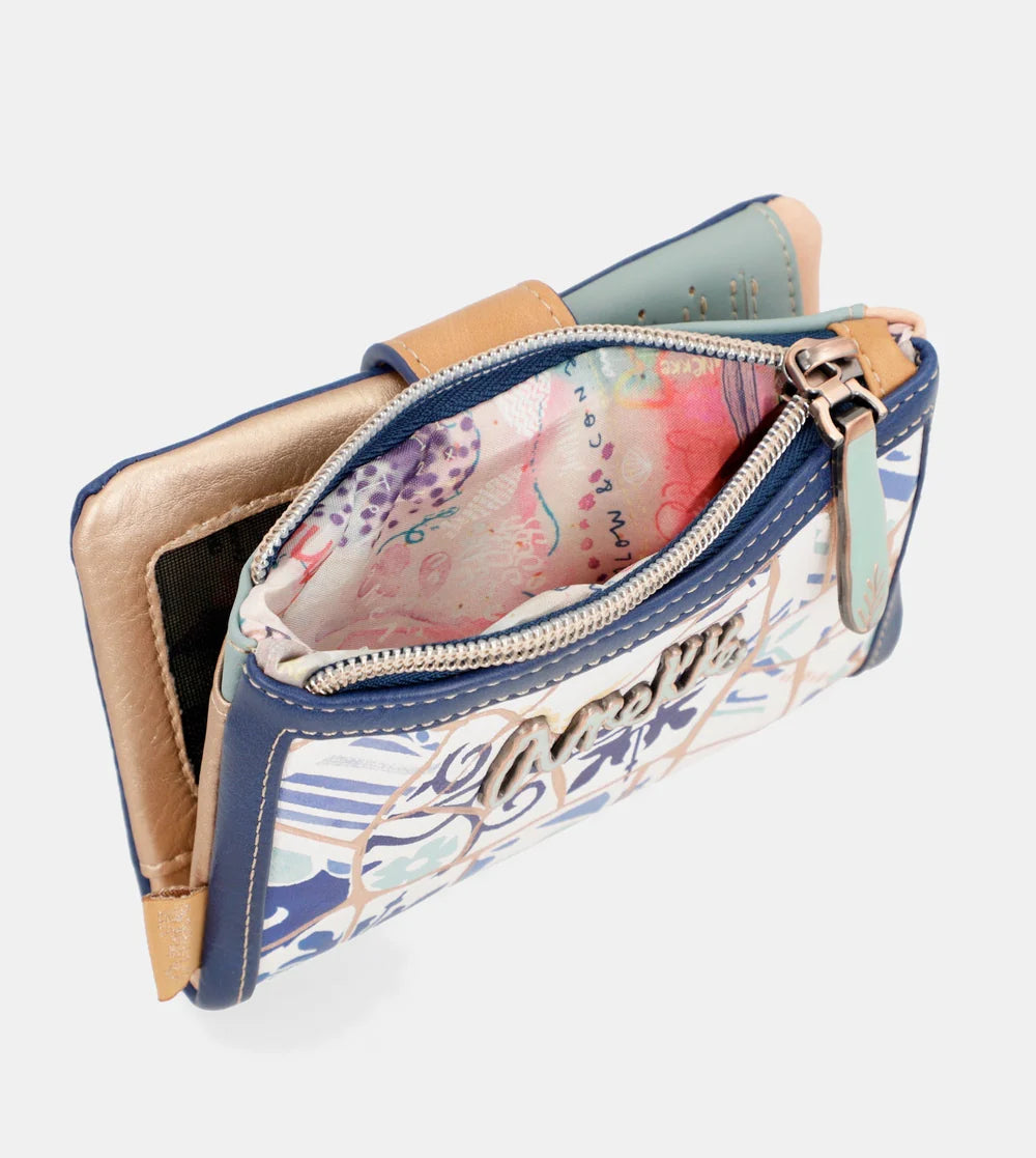 Portafoglio medio Anekke Sunrise Flexi con stampa ceramica Bianco TU | Giò Fashion