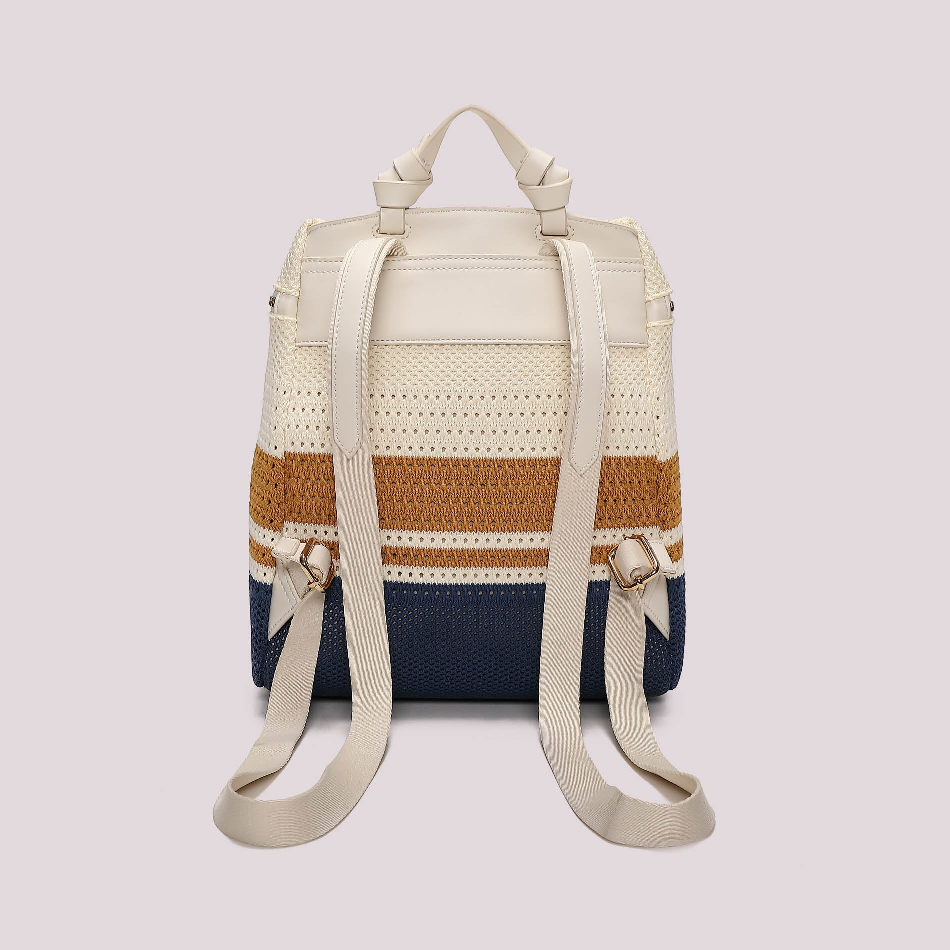 Zaino donna Mimi Mua in tessuto lavorato con design estivo e chiusura zip