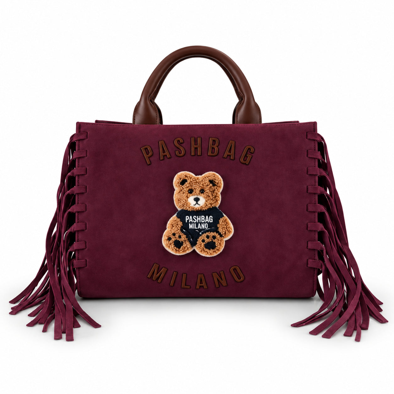 Borsa a mano Pash Bag Milano con orsetto e frange