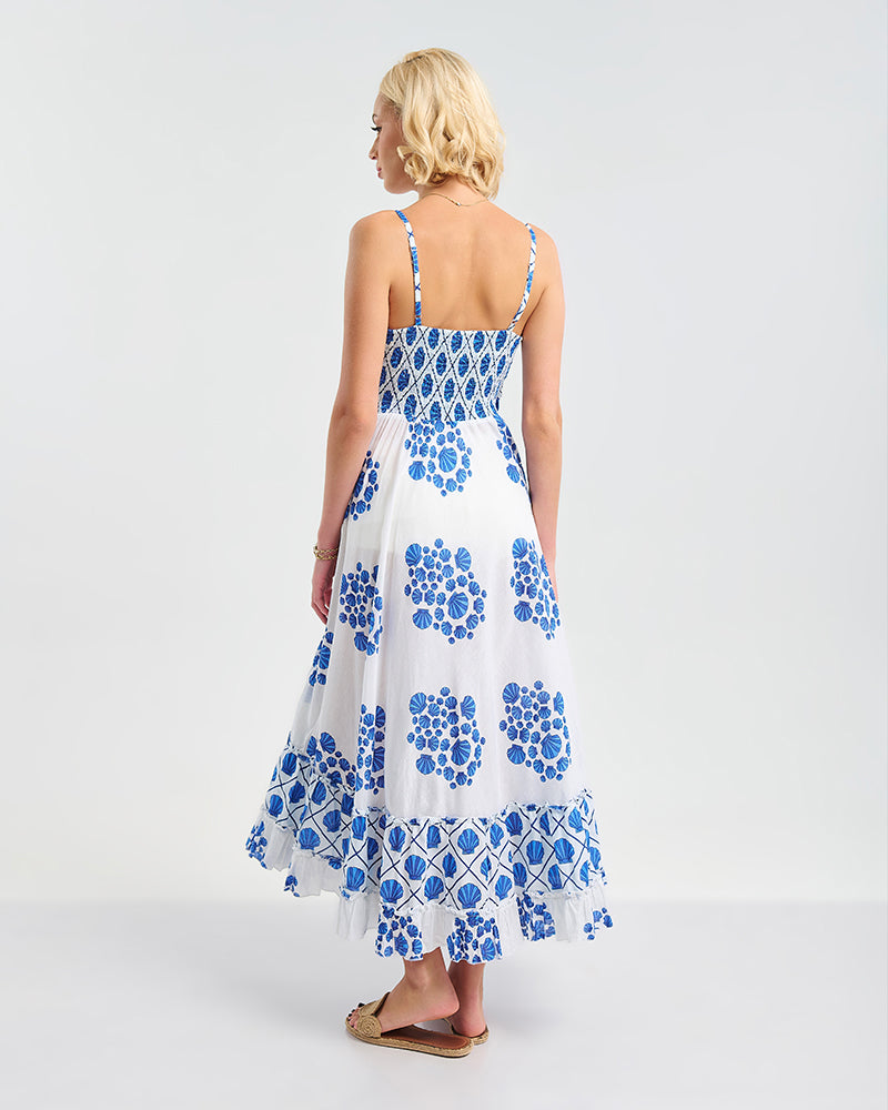 Ble Resort Collection Abito Lungo con Spallini con Conchiglie