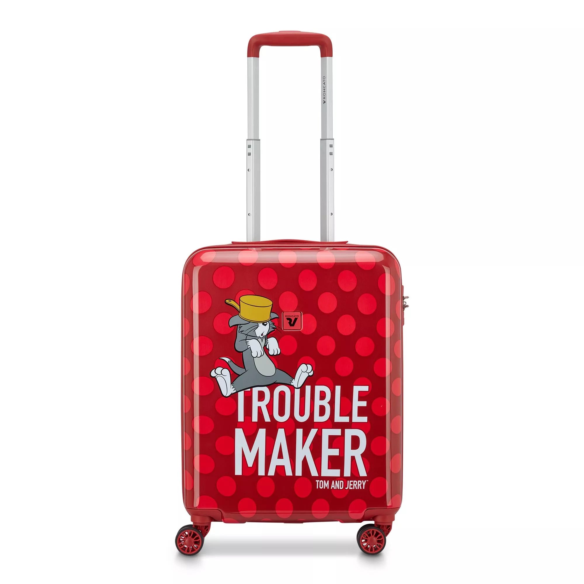 Roncato trolley rigido da cabina Tom & Jerry con quattro ruote Rosso TU | Giò Fashion