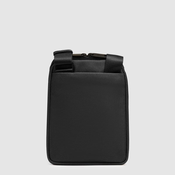 Borsello Piquadro in pelle e tessuto porta iPad Mini con tracolla cucita NERO TU | Giò Fashion