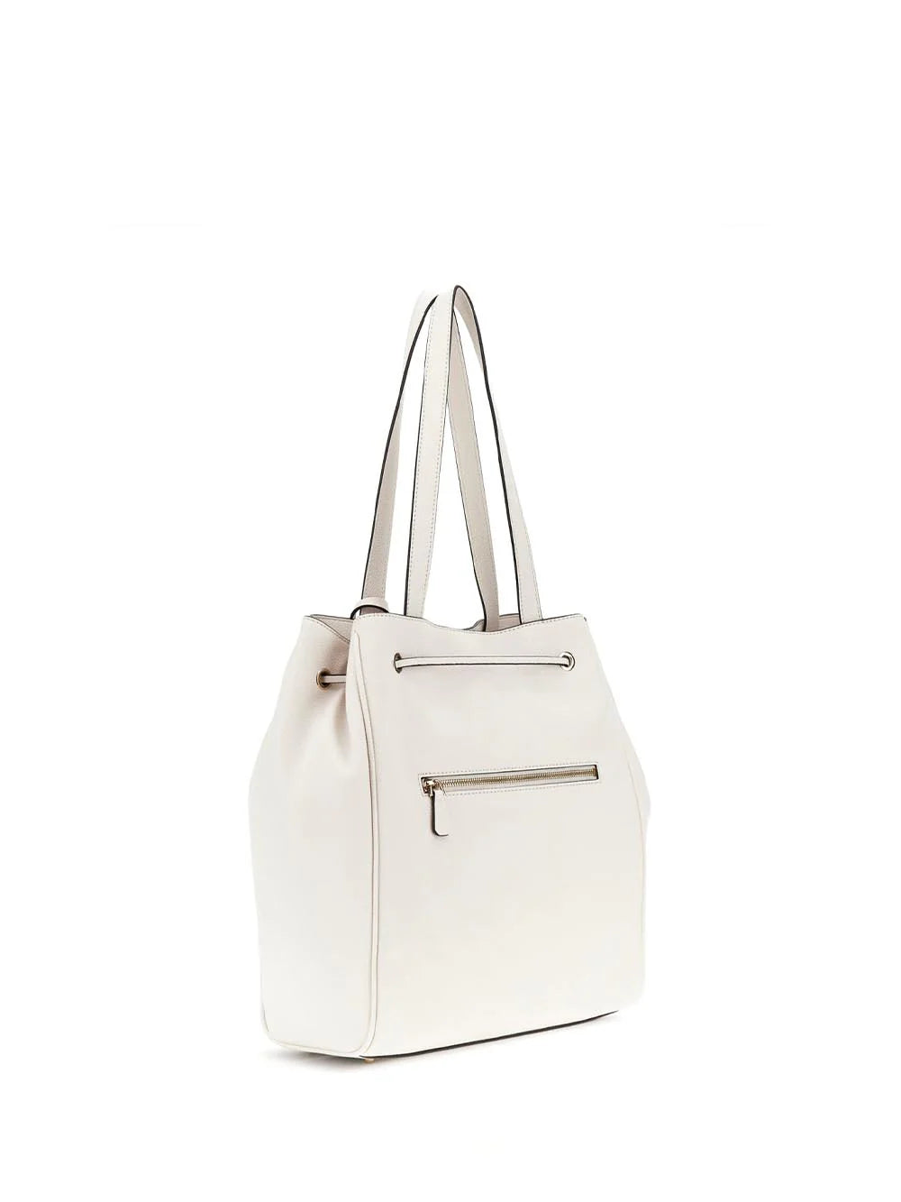 Borsa shopper Guess con chiusura a laccio e logo frontale Beige TU | Giò Fashion
