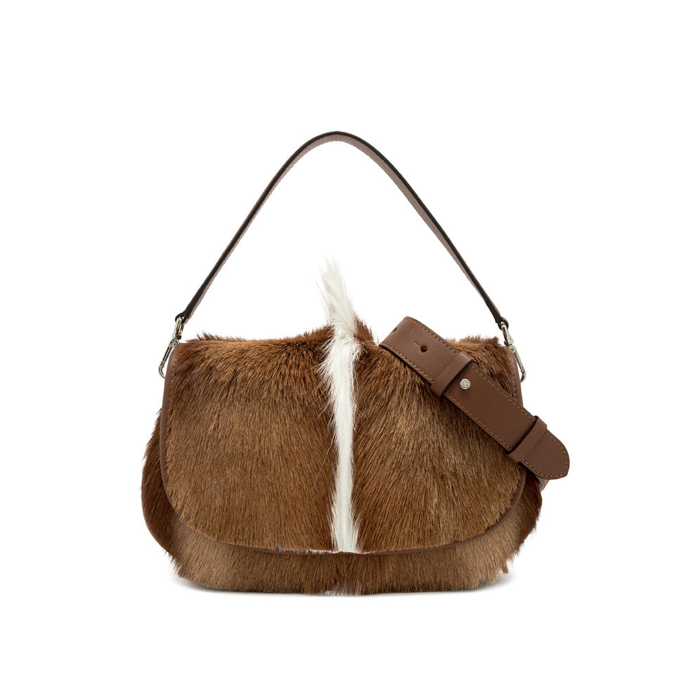 Gianni Chiarini borsa a spalla con dettagli in pelliccia